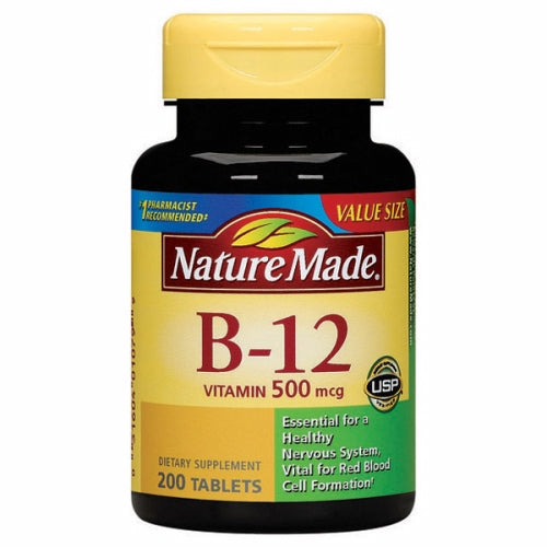 Nature Made, Vitamin B-12, 500 mcg, 200 Tabs