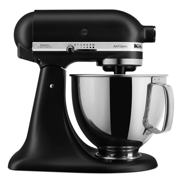 KitchenAid Artisan Series 5 Quart Tilt Head Stand Mixer with Pouring Shield KSM150PS, Matte Black