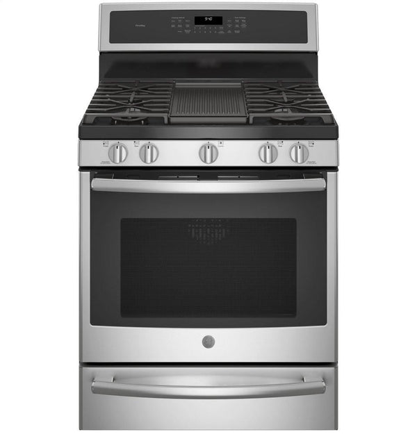 Ge Appliances P2B940SEJSS Ge Profile&#8482; 30" Smart Dual-Fuel Free-Standing Convection Range With Warming Drawer